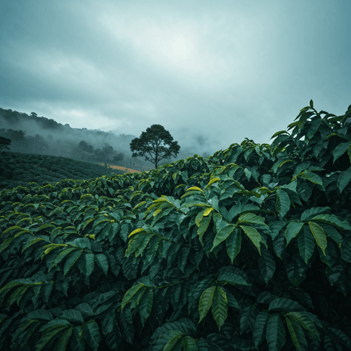 Misty highland coffee plantation